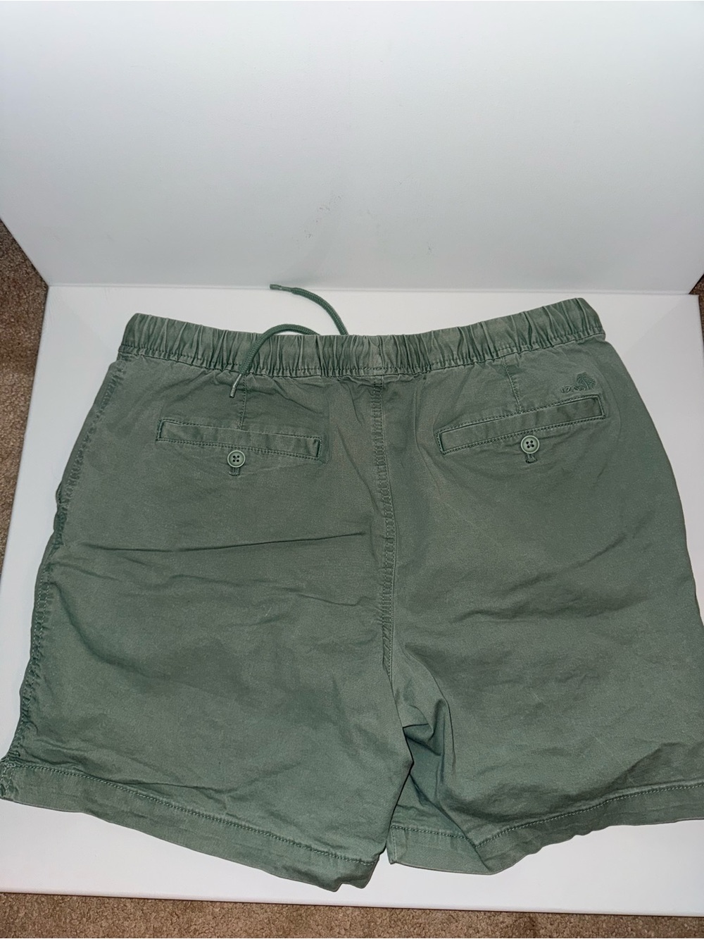 IZOD Salt Water stretch. Size large. Casual Drawstring Shorts in Olive Green. - Picture 5 of 5